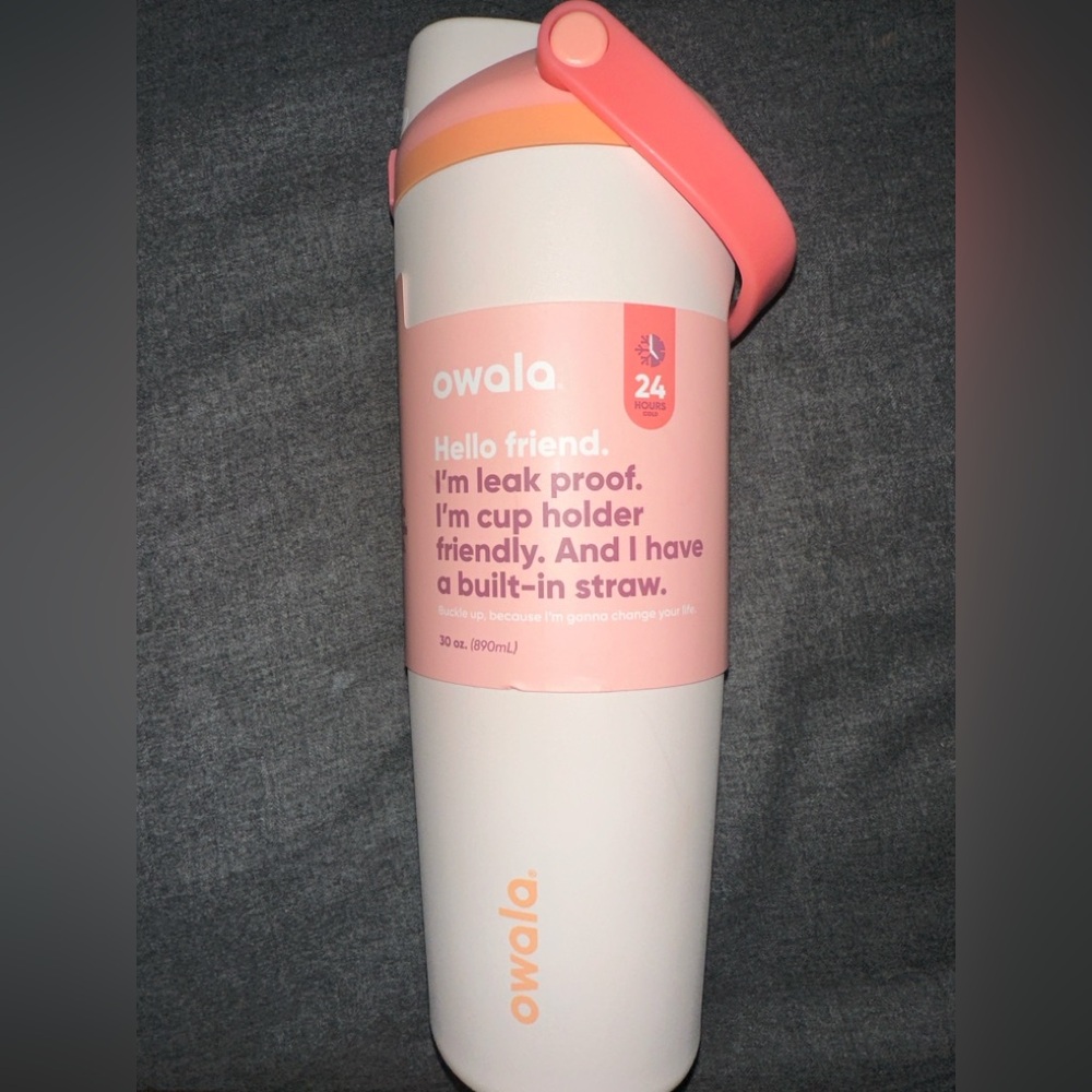 Owala Pink Leak Proof Tumbler with Built-in Straw